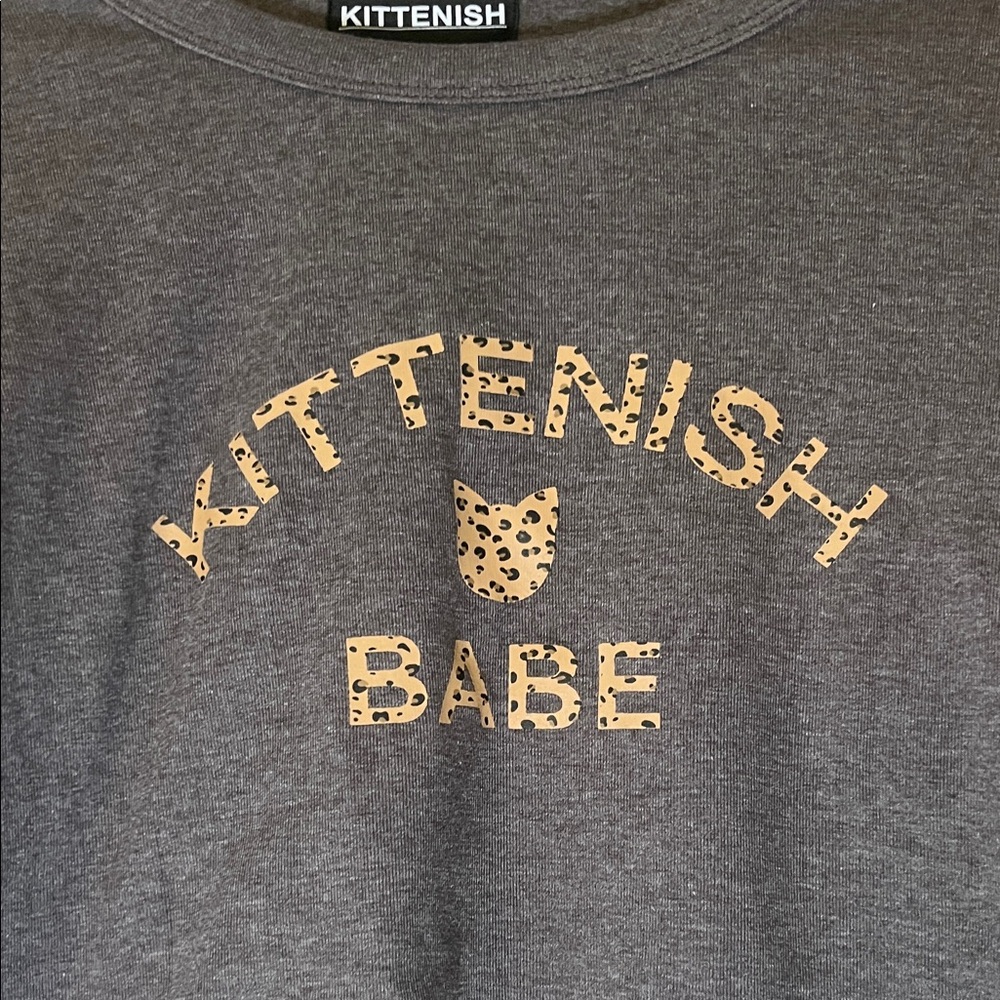 Kittenish Charcoal Long Sleeve Crop Top - Picture 5 of 6